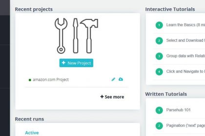 Parsehubs-homepage-interface-1