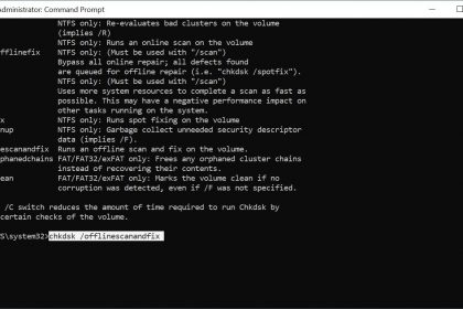 chkdsk-offline-scan