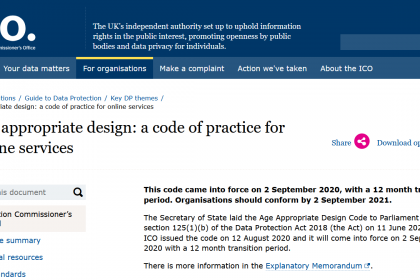 ico-page-on-the-age-appropriate-design-code